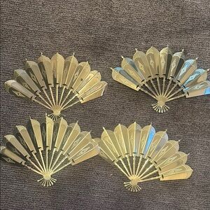 Vintage Home Interiors Metal Fans Wall Decor Set of 4